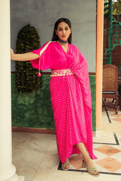 Bandhni Drape Saree